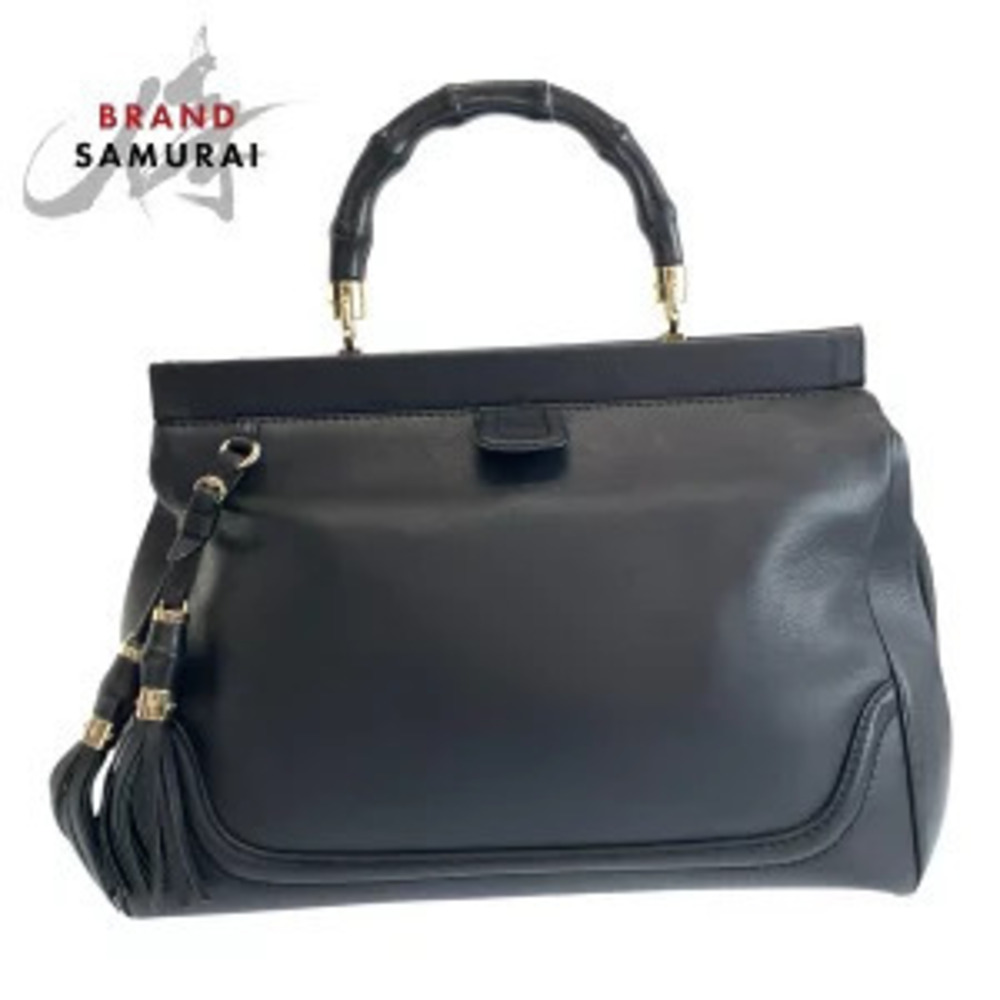 Gucci Bamboo bag black leather Handbag